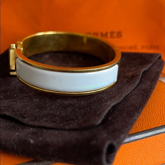 White Hermès Clic Clac - Picture 5 of 6